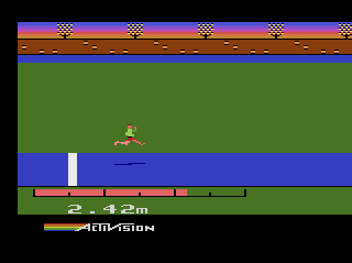 The Activision Decathlon (Atari 2600) screenshot: The long jump event