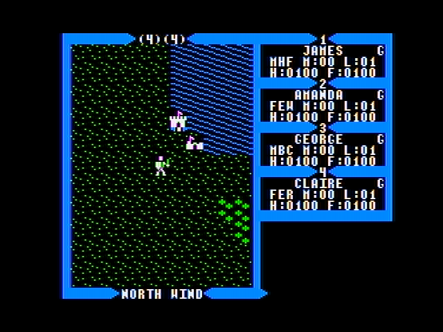 Exodus: Ultima III (Apple II) screenshot: Game Start