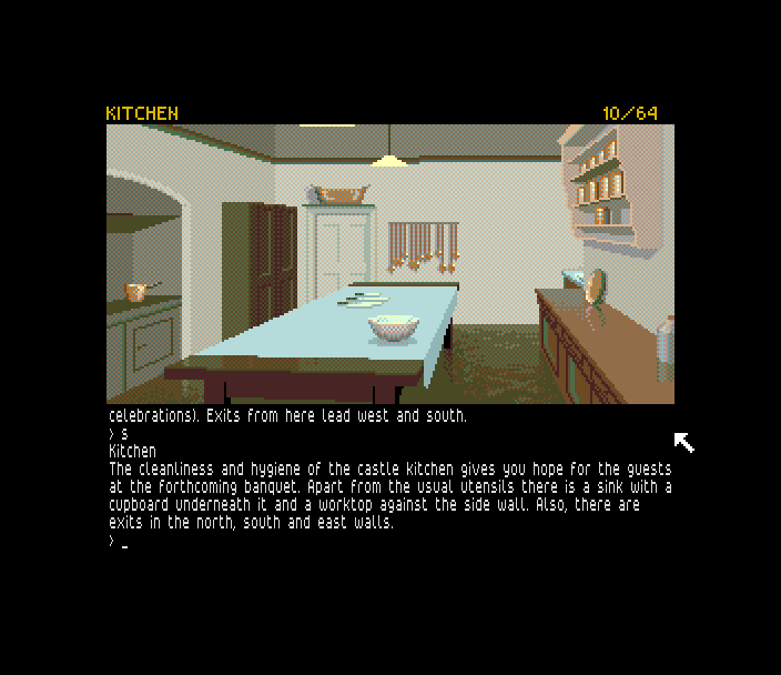 The Guild of Thieves (ZX Spectrum Next) screenshot: Kitchen