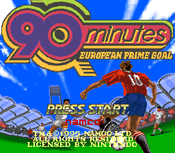 90 Minutes: European Prime Goal (SNES) screenshot: Title Screen