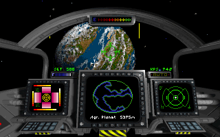Wing Commander: Privateer (DOS) screenshot: Heading to an agricultural planet