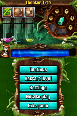 Jewel Legends: Tree of Life (Nintendo DS) screenshot: Pause Menu