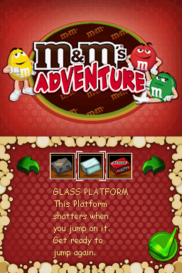 M&M's Adventure (Nintendo DS) screenshot: Equipment - Glass Platform