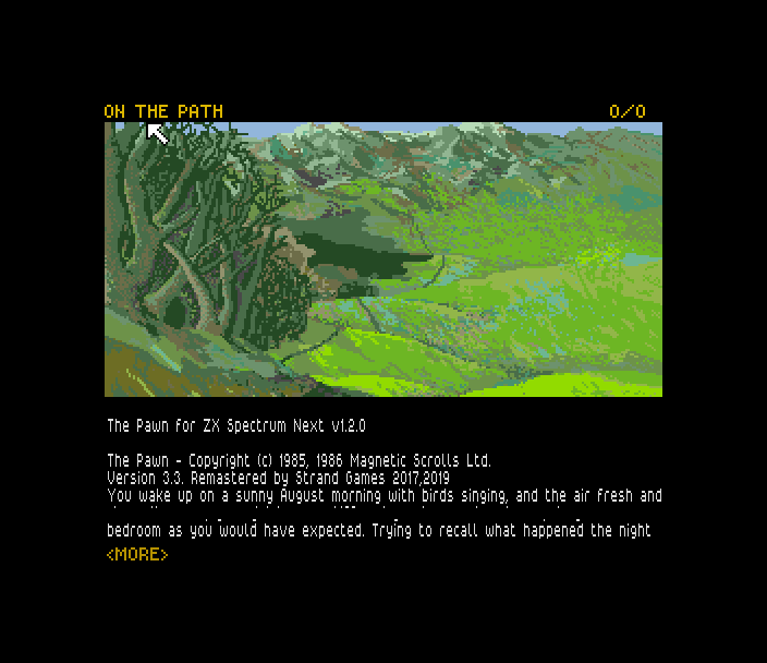 The Pawn (ZX Spectrum Next) screenshot: Game start