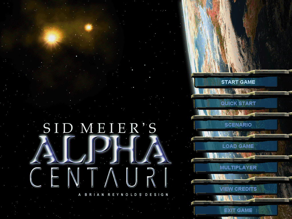 Sid Meier's Alpha Centauri (Windows) screenshot: Main menu
