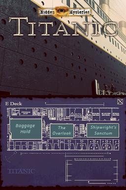 Hidden Mysteries: Titanic - Secrets of the Fateful Voyage (Nintendo DS) screenshot: E Deck map