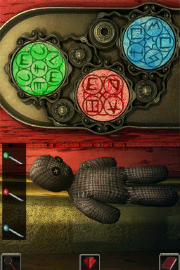 Hidden Mysteries: Vampire Secrets (Nintendo DS) screenshot: Stick each pin in the correct part of the voodoo doll