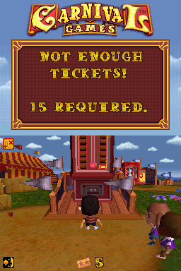 Carnival Games (Nintendo DS) screenshot: Not enough tickets!