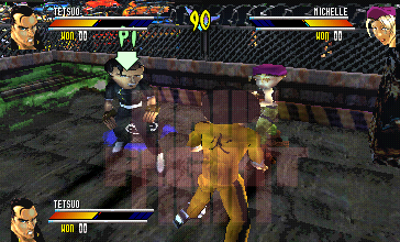 Gekido (PlayStation) screenshot: "Deformania" special mode.