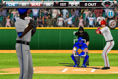 Derek Jeter Real Baseball (iPhone) screenshot: Aiming by tilting the device