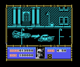 Batman (MSX) screenshot: Stage 2: Escape from the police with the Batmobile!