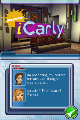 iCarly (Nintendo DS) screenshot: Conversation between characters