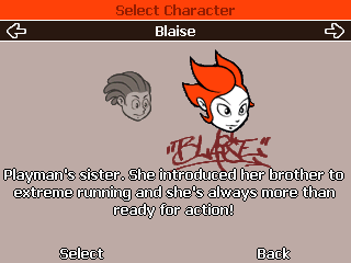 RealArcade Extreme Running (Windows Mobile) screenshot: Or as his sister Blaise.