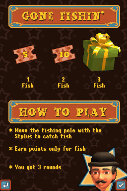 New Carnival Games (Nintendo DS) screenshot: How to play Gone Fishin'