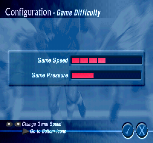 Striker Pro 2000 (PlayStation) screenshot: Game Difficulty