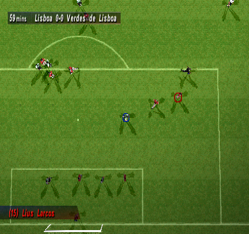Striker Pro 2000 (PlayStation) screenshot: Overhead view