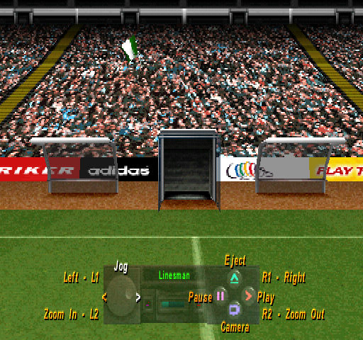 Striker Pro 2000 (PlayStation) screenshot: Where's the coach...