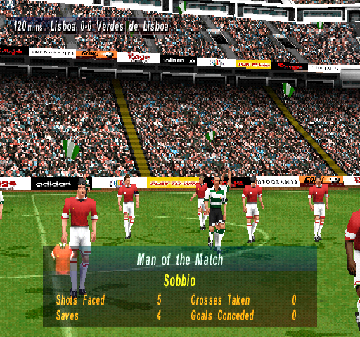 Striker Pro 2000 (PlayStation) screenshot: Man of the Match
