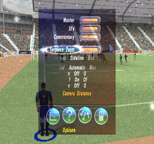 Striker Pro 2000 (PlayStation) screenshot: Setpiece Zoom