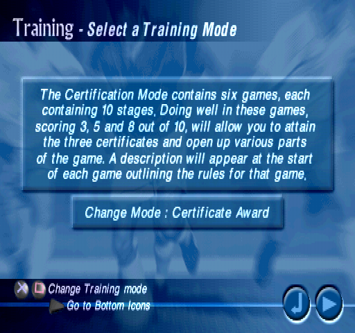Striker Pro 2000 (PlayStation) screenshot: Training and Certification mode - Certification Award