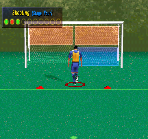 Striker Pro 2000 (PlayStation) screenshot: Shooting (Stage Four)