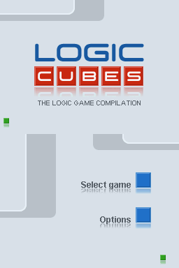 Logic Cubes: The Logic Game Compilation (Nintendo DS) screenshot: Main menu