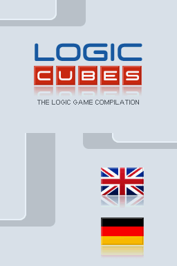 Logic Cubes: The Logic Game Compilation (Nintendo DS) screenshot: Title screen / Language selection