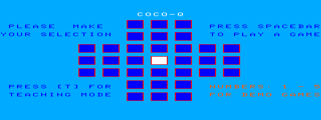 CoCo-Q (TRS-80 CoCo) screenshot: Main Menu