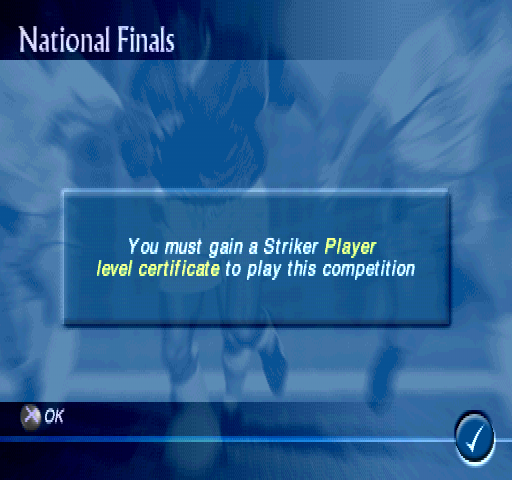 Striker Pro 2000 (PlayStation) screenshot: National Team Quals, National Team Finals, Territories Cup, and ???????? are still locked