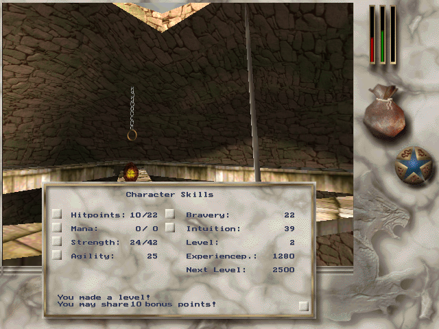 Adeptus (Windows) screenshot: Level up!