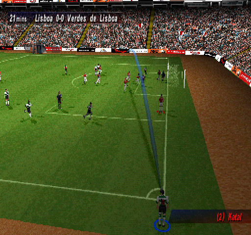 Striker Pro 2000 (PlayStation) screenshot: Corner kick