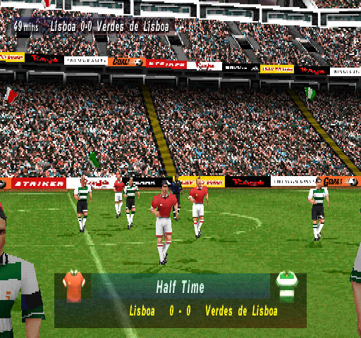 Striker Pro 2000 (PlayStation) screenshot: Half Time