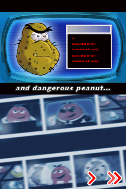 M&M's Break' Em (Nintendo DS) screenshot: Mr. Runch is a rotten and dangerous peanut