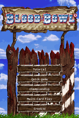 Blood Bowl (Nintendo DS) screenshot: Title Screen / Main Menu
