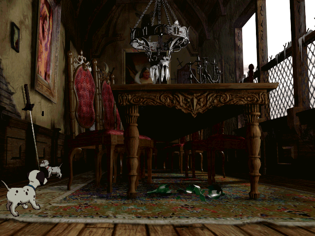 101 Dalmatians: Escape From DeVil Manor (Windows) screenshot: I almost turned into a hot dog...