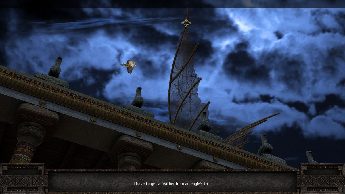 Chronicles of Mystery: Secret of the Lost Kingdom (Windows) screenshot: Shoot at the eagle to get its feather