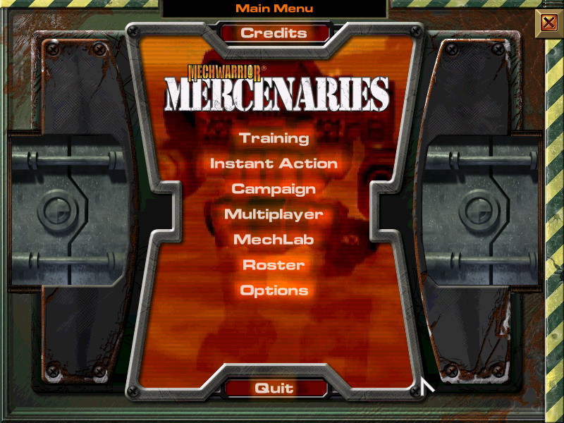 MechWarrior 4: Mercenaries (Windows) screenshot: Main menu (retail version)