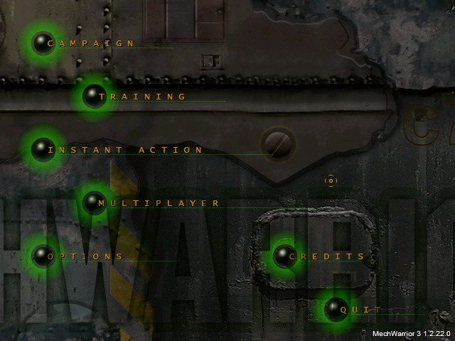 MechWarrior 3 (Windows) screenshot: Main menu