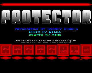 Protector (Amiga) screenshot: Main menu