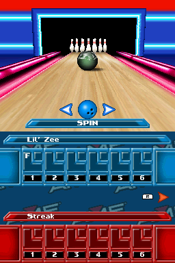 AMF Bowling Pinbusters! (Nintendo DS) screenshot: Spin