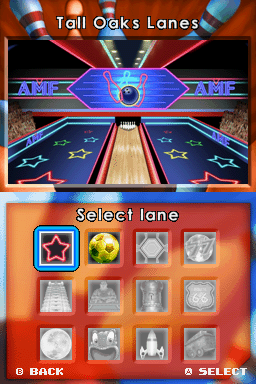 AMF Bowling Pinbusters! (Nintendo DS) screenshot: Select lane