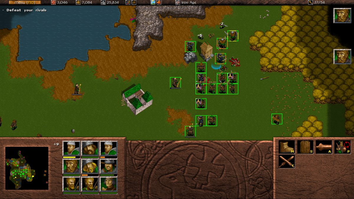Wyrmsun: Frankish Faction Flair Pack (Windows) screenshot: New interface bar and new unit icons.