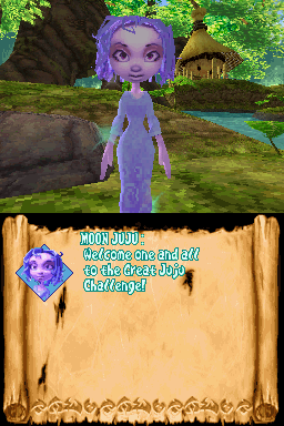 Tak: The Great Juju Challenge (Nintendo DS) screenshot: Moon Juju welcomes the teams