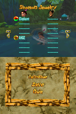Tak: The Great Juju Challenge (Nintendo DS) screenshot: Pause menu - Shaman Jewelry