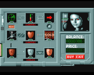 Hoverforce (Amiga) screenshot: In the shop
