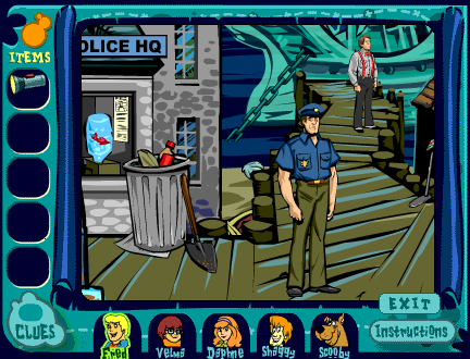 Scooby-Doo! in The Ghosts of Pirate Beach (Browser) screenshot: Exploring the docks, moving the mouse scrolls the area.