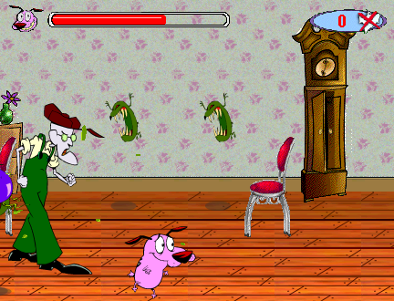 Hallway of Horrors, Starring Courage (Browser) screenshot: A ghoul bumped into Eustace.