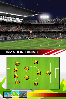 Real Soccer 2009 (Nintendo DS) screenshot: Formation Tuning