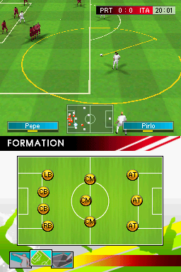 Real Soccer 2009 (Nintendo DS) screenshot: Portugal vs Italy - Free kick