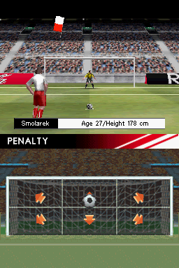 Real Soccer 2009 (Nintendo DS) screenshot: Penalty Kicks mode